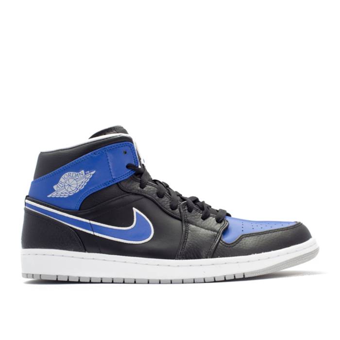 ナイキ　エアジョーダン Air Jordan 【 Jordan 1 Mid 'Game Royal' Men Black/Metallic Platinum-Game Royal 】 ミッド メンズ 黒色 ブラック