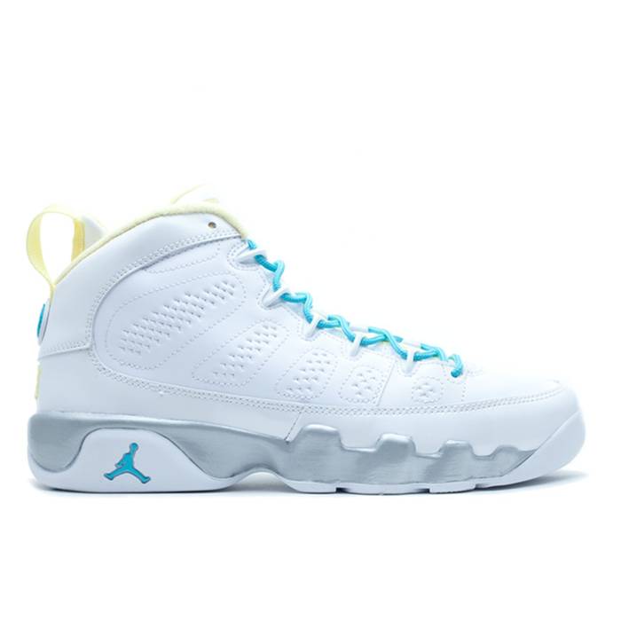 ナイキ エアジョーダン Air Jordan 【 Jordan 9 Retro Gs Youth White/Turquoise-Mtllc Slvr-Lmn 】 レトロ ジュニア キッズ 白色 ホワイト|スニケス