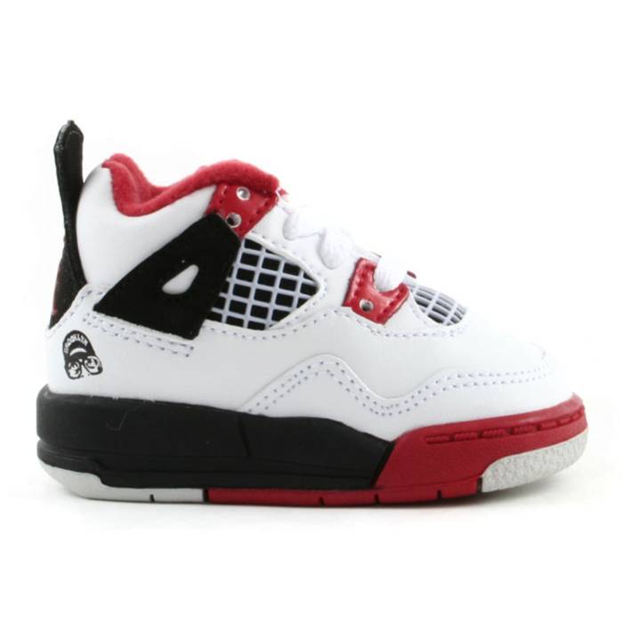 ナイキ　エアジョーダン Air Jordan 【 Jordan 4 Retro Td 'Mars Blackmon' Youth White/Varsity Red/Black 】 レトロ キッズ ベビー マタニティ キッズファッション 靴 スニーカー ジュニア キッズ 白色 ホワイト R画像