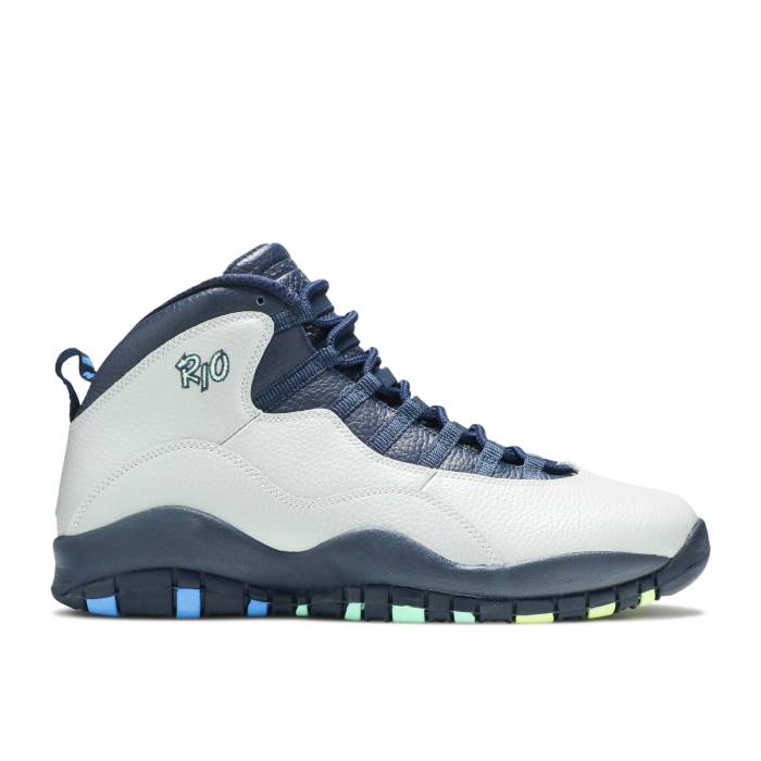 ナイキ エアジョーダン Air Jordan 【 Jordan 10 Retro \u0027Rio\u0027 Men Wolf Grey/Photo Blue-Obsidian-Green Glow 】 レトロ メンズ 薄墨色 薄墨色