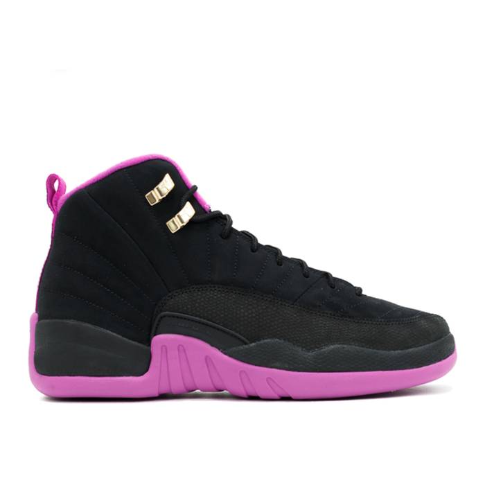 ナイキ　エアジョーダン Air Jordan 【 Jordan 12 Retro Gg 'Hyper Violet' Youth Black/Metallic Gold Star-Hyper Violet 】 レトロ ジュニア キッズ 黒色 ブラック ゴールド 紫・バイオレット