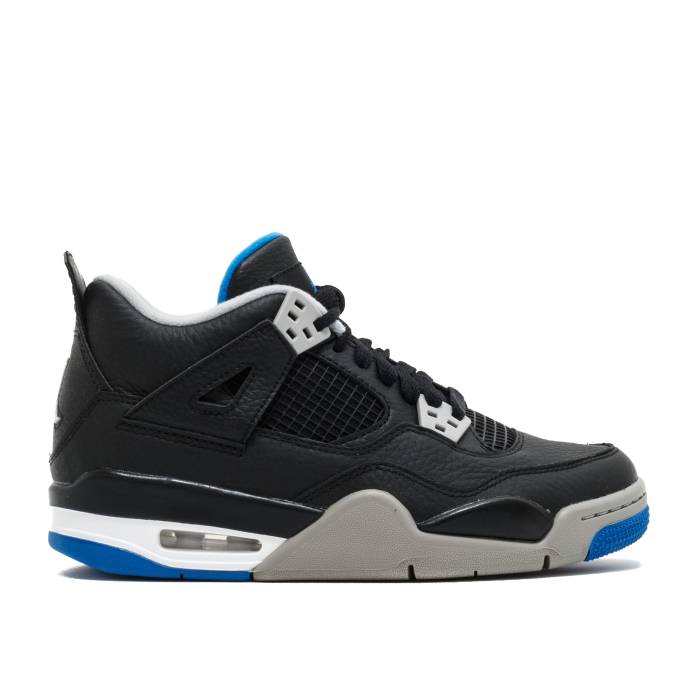 ナイキ エアジョーダン Air Jordan 【 Jordan 4 Retro Bg 'Motorsports Alternate' Youth Black/Game Royal-Matte Silver-White 】 レトロ ジュニア キッズ 黒色 ブラック Game ゲーム|スニケス