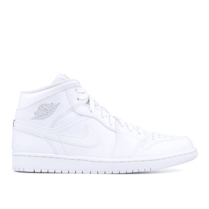 ナイキ エアジョーダン Air Jordan 【 Jordan 1 Retro Mid \u0027White Pure Platinum\u0027 Men White/Pure Platinum/White 】 レトロ ミッド 純然たる メンズ 白いこと 白いこと 純然たる Platinum プラチナム