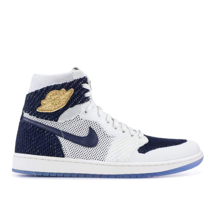 ナイキ エアジョーダン Air Jordan 【 Jordan 1 Retro High Og Flyknit Re2Pect Men Sail/Midnight Navy-Metallic Gold 】 レトロ ハイ フライニット メンズ ゴールド