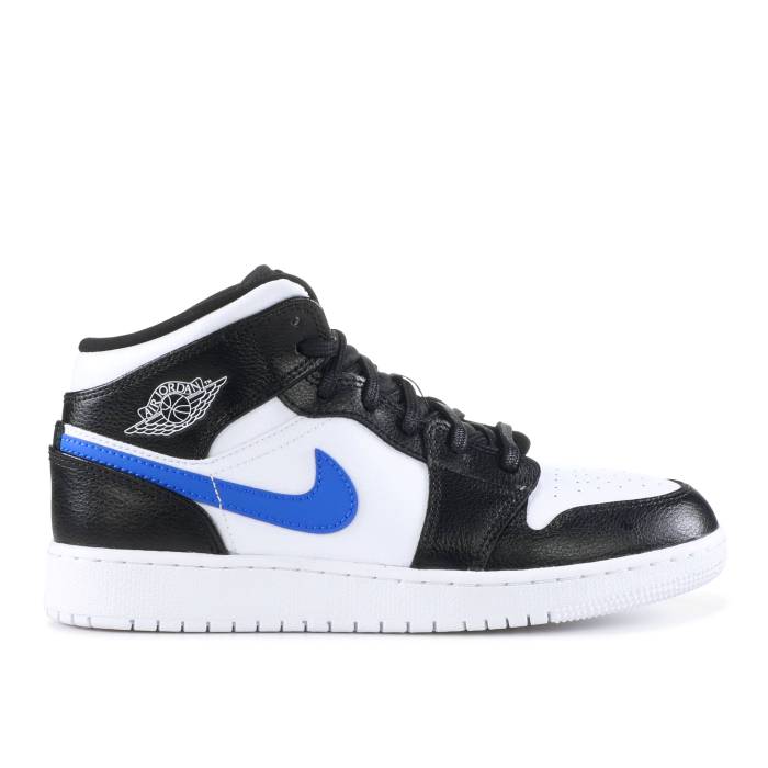 ナイキ エアジョーダン Air Jordan 【 Jordan 1 Retro Mid ガウス \u0027Multi-Color Swoosh\u0027 Youth Black/White-University Red-Tour Yellow 】 レトロ ミッド お坊っちゃん キッズ 黒いこと 黒いこと yellow 黄味がかった・黄色