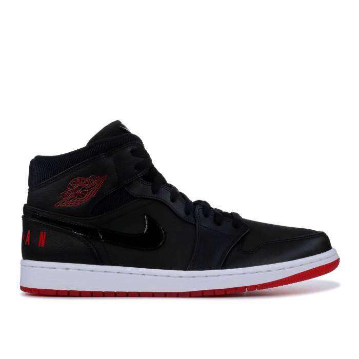 ナイキ エアジョーダン Air Jordan 【 Jordan 1 Retro Mid \u0027Bred\u0027 Men Black/University Red-White 】 レトロ ミッド メンズ 黒いこと 黒いこと