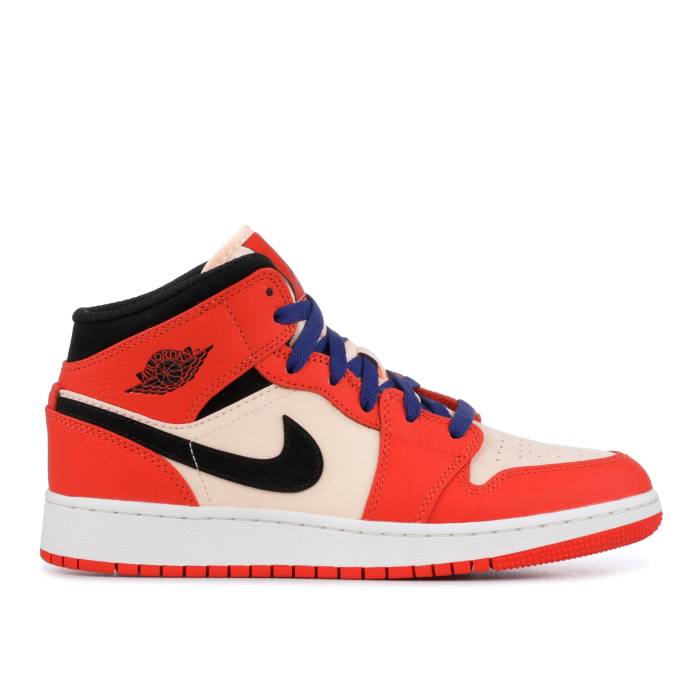 ナイキ エアジョーダン Air Jordan 【 Jordan 1 Mid Se ガウス \u0027Team Orange\u0027 Youth Team Orange/Black 】 ミッド 御坊っちゃん キッズ Team 野球クラブ orange 橙・オレンジ色 黒いこと 黒いこと 靴-キッズ・ベビー・マタニティ