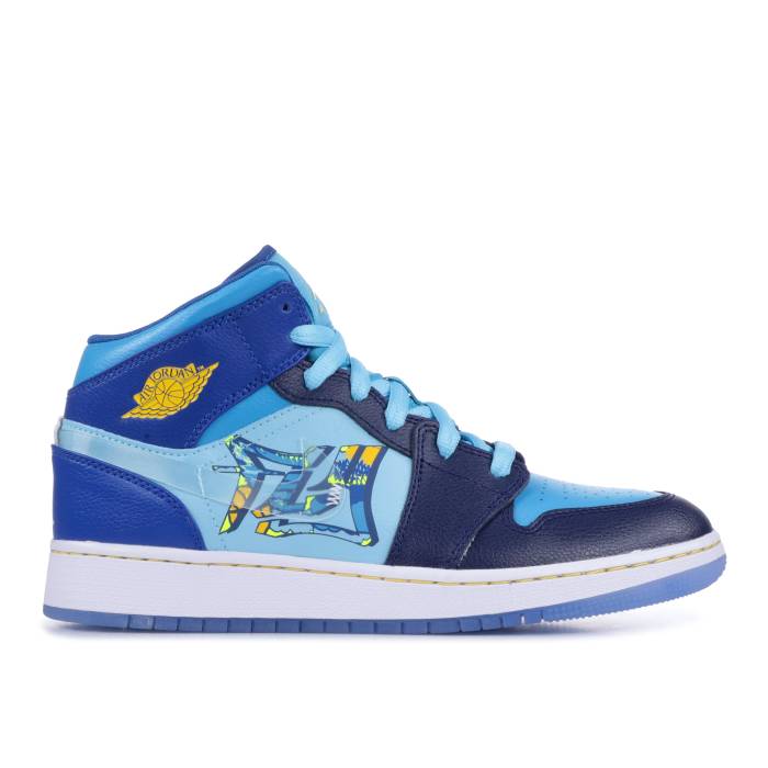 ナイキ エアジョーダン Air Jordan 【 Jordan 1 Mid Gs 'Fly' Youth Blue Void/Team Royal-Blue Lagoon-Clear 】 ミッド ジュニア キッズ 青色 ブルー Team チーム|スニケス