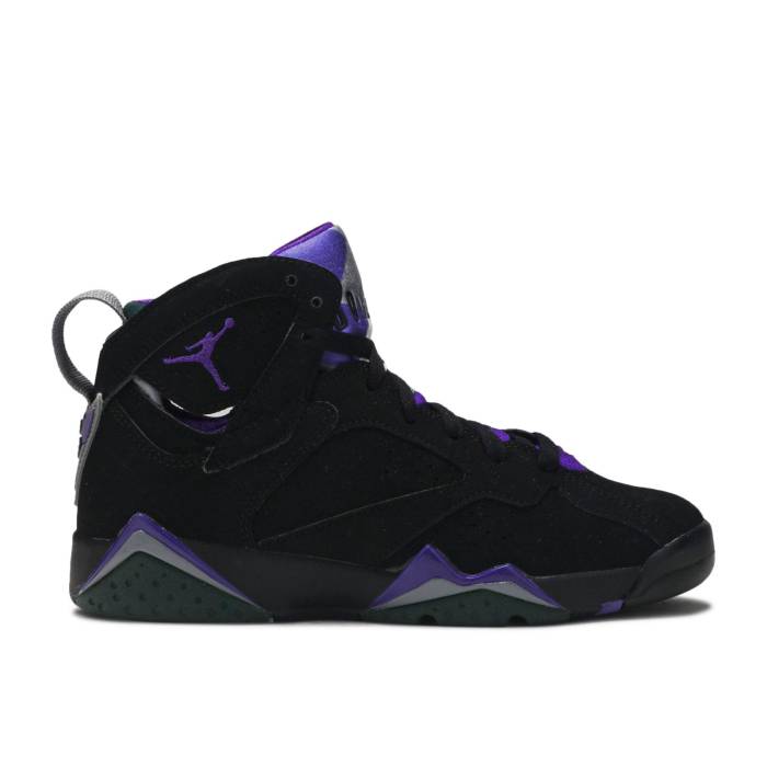 ナイキ エアジョーダン Air Jordan 【 Jordan 7 Retro ガウス \u0027Ray Allen\u0027 Youth Black/Fierce Purple-Dark Grey Steel 】 レトロ お坊っちゃん キッズ 黒いこと 黒いこと 薄墨色 薄墨色 Steel スチール写真