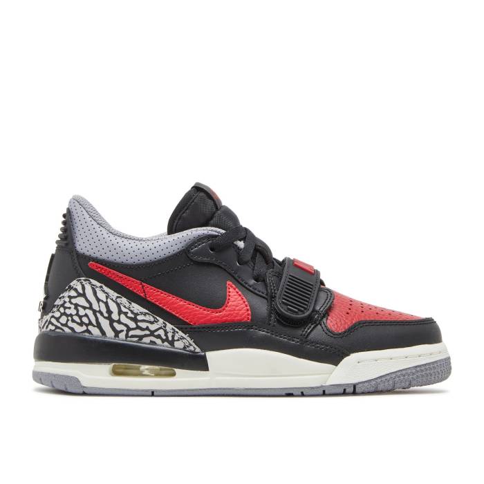 ナイキ エアジョーダン Air Jordan 【 Jordan Legacy 312 Low Gs Bred Cement Youth Black/Black-Cement Grey-Gym Red 】 legacy レガシー ジュニア キッズ 黒色 ブラック Red 赤・レッド
