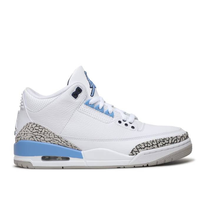 ナイキ　エアジョーダン Air Jordan 【 Jordan 3 Retro 'Unc' Men White/Valor Blue/Tech Grey 】 レトロ メンズ 白色 ホワイト 青色 ブルー テック 灰色 グレー