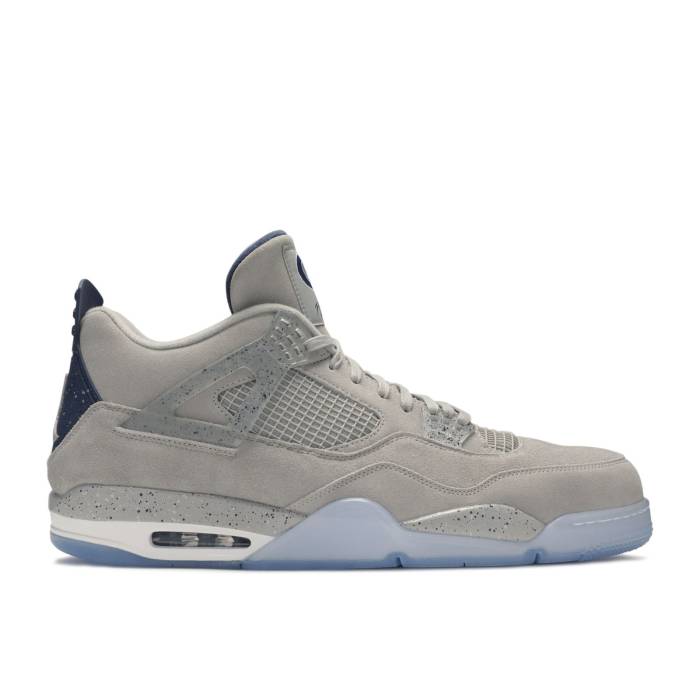 ナイキ　エアジョーダン Air Jordan 【 Jordan 4 Retro 'Georgetown' Pe Men Pewter Grey/College Navy/White 】 レトロ メンズ 灰色 グレー カレッジ 紺色 ネイビー 白色 ホワイト｜スニケス