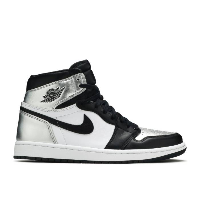 ナイキ エアジョーダン Air Jordan 【 Wmns Jordan 1 Retro High Og \u0027Silver Toe\u0027 Women Black/Metallic Silver/White/Black 】 レトロ 御機嫌 レディース 黒いこと 黒いこと Silver しろがね色・しろがね色 白いこと 白いこと