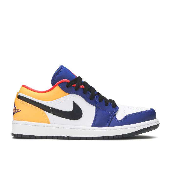 ナイキ エアジョーダン Air Jordan 【 Jordan 1 Low \u0027White Deep Royal Blue\u0027 Men White/Deep Royal Blue/Laser Orange/Track Red 】 ディープ メンズ 白いこと 白いこと ディープ 青味 青み Laser レーザ orange 橙・オレン