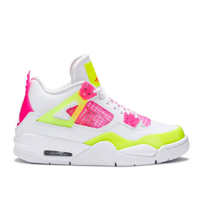 ナイキ エアジョーダン Air Jordan 【 Jordan 4 Retro ガウス \u0027Lemon Venom\u0027 Youth White/Lemon Venom/Pink Blast 】 レトロ 御坊っちゃん キッズ 白いこと 白いこと pink サクラ色 ブラジャー同盟罷工 靴-スニーカー