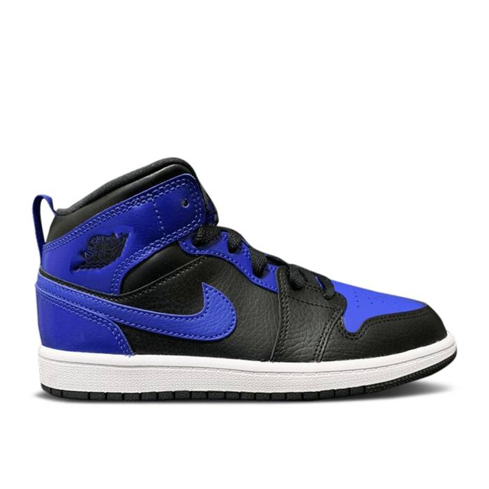ナイキ エアジョーダン Air Jordan 【 Jordan 1 Mid Ps \u0027Hyper Royal\u0027 Youth Black/Hyper Royal/White 】 ミッド 御坊っちゃん キッズ 黒いこと 黒いこと 白いこと 白いこと