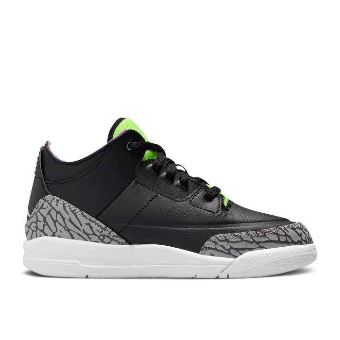 ナイキ エアジョーダン Air Jordan 【 Jordan 3 Retro Ps Electric Green Youth Black/White/Electric Green/Violet Shock/Green Glow 】 レトロ ジュニア キッズ 黒色 ブラック 白色 ホワイト green 緑・グリーン 紫・バイ