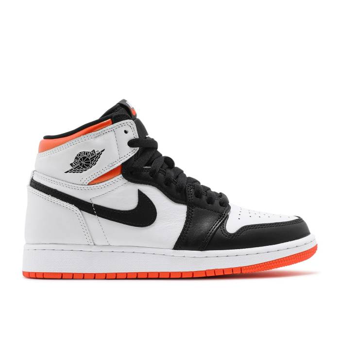 ナイキ エアジョーダン Air Jordan 【 Jordan 1 Retro High Og ガウス \u0027Electro Orange\u0027 Youth White/Electro Orange/Black 】 レトロ ご機嫌 御坊っちゃん キッズ 白いこと 白いこと orange 橙・オレンジ色 黒いこと 黒いこと