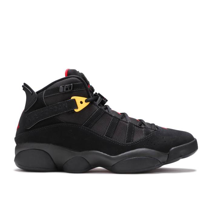 ナイキ エアジョーダン Air Jordan 【 Jordan 6 Rings \u0027Black Red Sulfur\u0027 Men Black/University Red/Dark Sulfur 】 輪っか Red 赤・赤いこと メンズ 黒いこと 黒いこと Red 赤・赤いこと 靴-スニーカー-メンズ靴