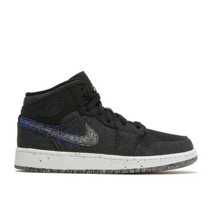 ナイキ エアジョーダン Air Jordan 【 Jordan 1 Mid Se Gs Crater Youth Black/Racer Blue/White/Multi-Color 】 ミッド ジュニア キッズ 黒色 ブラック 青色 ブルー 白色 ホワイト