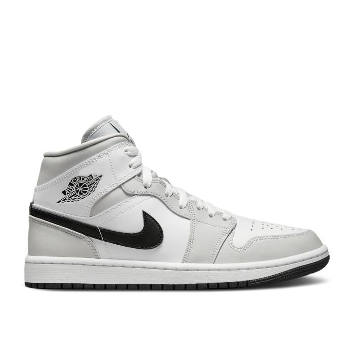 ナイキ エアジョーダン Air Jordan 【 Wmns Jordan 1 Mid \u0027Grey Fog\u0027 Women White/Light Smoke Grey/Black 】 ミッド レディース 白いこと 白いこと 薄墨色 薄墨色 黒いこと 黒いこと