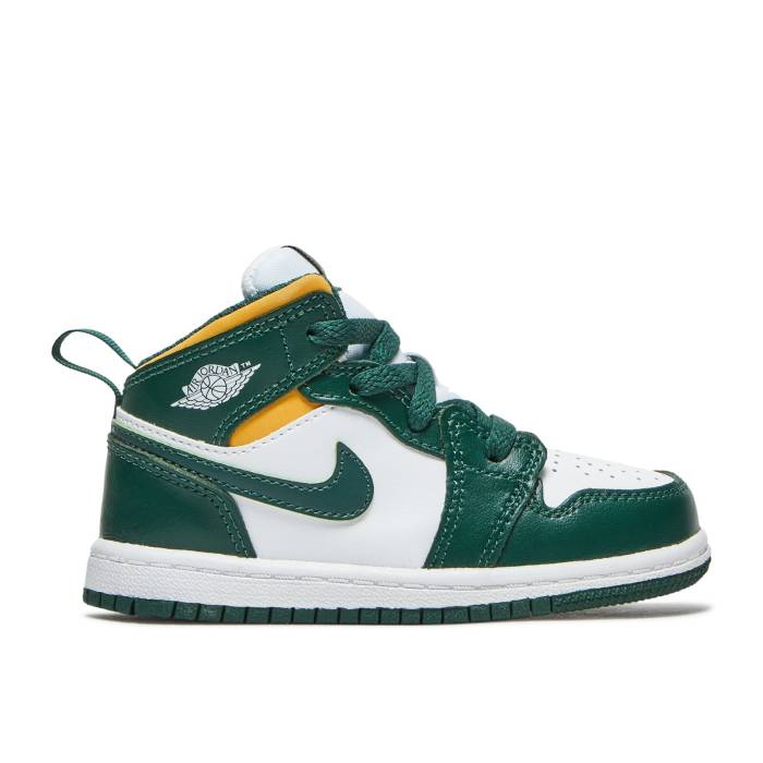 ナイキ エアジョーダン Air Jordan 【 Jordan 1 Mid Td \u0027Sonics\u0027 Infant Noble Green/Pollen/White 】 ミッド もの言う花 green 緑・緑であること 白いこと 白いこと