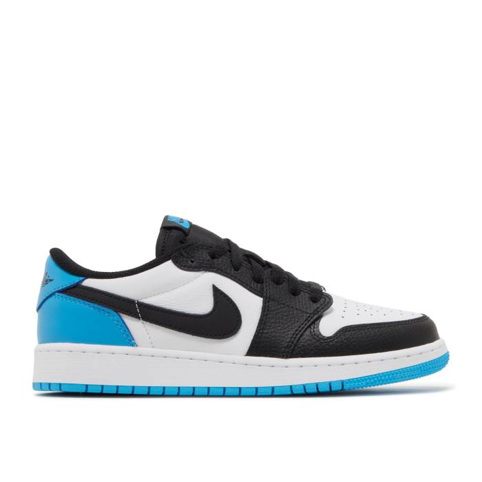 ナイキ エアジョーダン Air Jordan 【 Jordan 1 Retro Low Og ガウス \u0027Unc\u0027 Youth White/Dark Powder Blue/Black 】 レトロ 御坊っちゃん キッズ 白いこと 白いこと 青味 青み 黒いこと 黒いこと