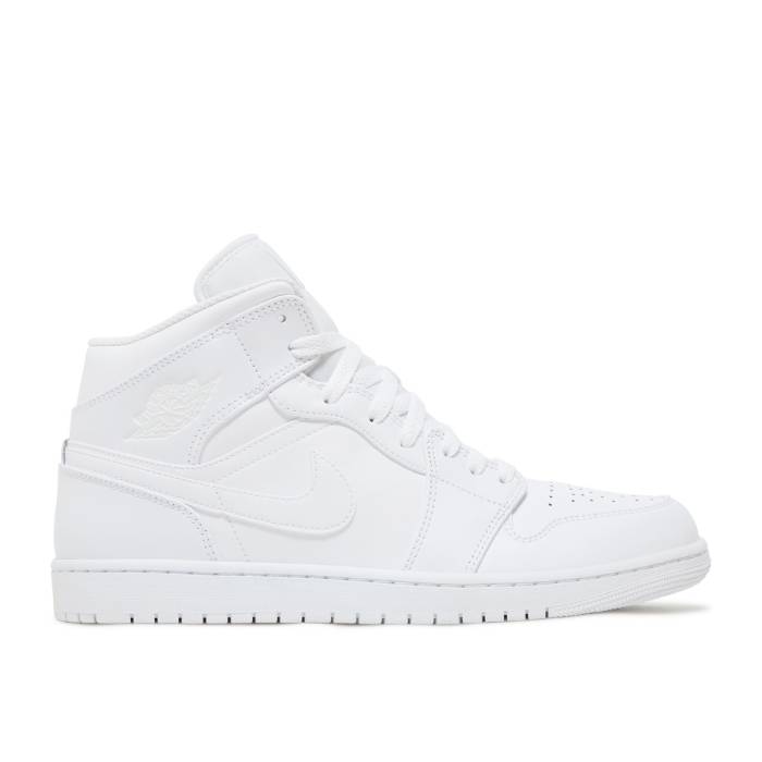 ナイキ エアジョーダン Air Jordan 【 Jordan 1 Mid \u0027Triple White\u0027 Men White/White/White 】 ミッド メンズ 白いこと 白いこと