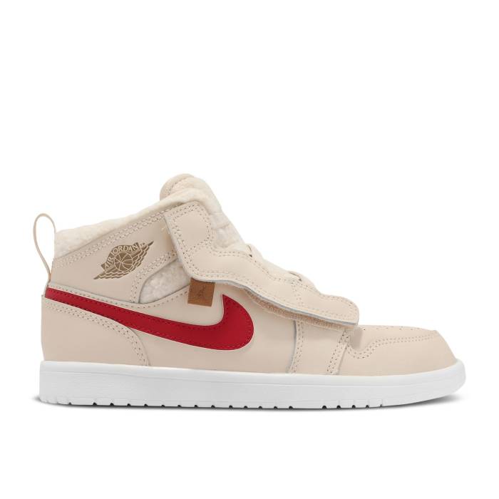 ナイキ　エアジョーダン Air Jordan 【 Jordan 1 Mid Alt Utility Ps 'Fleece' Youth Pearl White/Dark Driftwood/Pink Salt/Racer Blue 】 ミッド ジュニア キッズ パール 白色 ホワイト pink ピンク 青色 ブルー