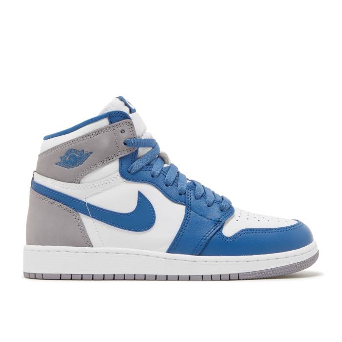 ナイキ エアジョーダン Air Jordan 【 Jordan 1 Retro High Og ガウス \u0027True Blue\u0027 Youth True Blue/White/Cement Grey 】 レトロ ご機嫌 御坊っちゃん キッズ 青味 青み 白いこと 白いこと 薄墨色・シメント 薄墨色 薄墨色