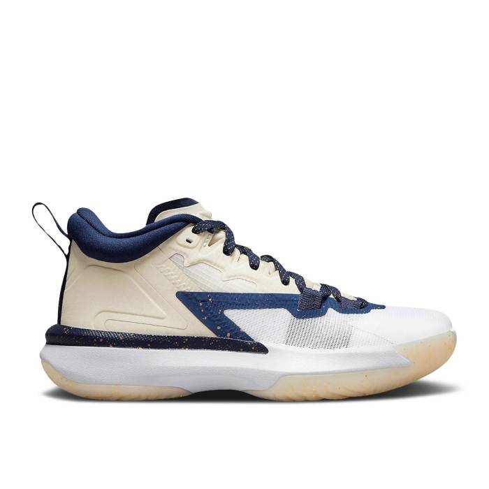 ナイキ エアジョーダン Air Jordan 【 Jordan Zion 1 ガウス \u0027Pelicans\u0027 Youth Fossil/White/Metallic Gold/Midnight Navy 】 御坊っちゃん キッズ 白いこと 白いこと ゴールド 紺色 米国海軍
