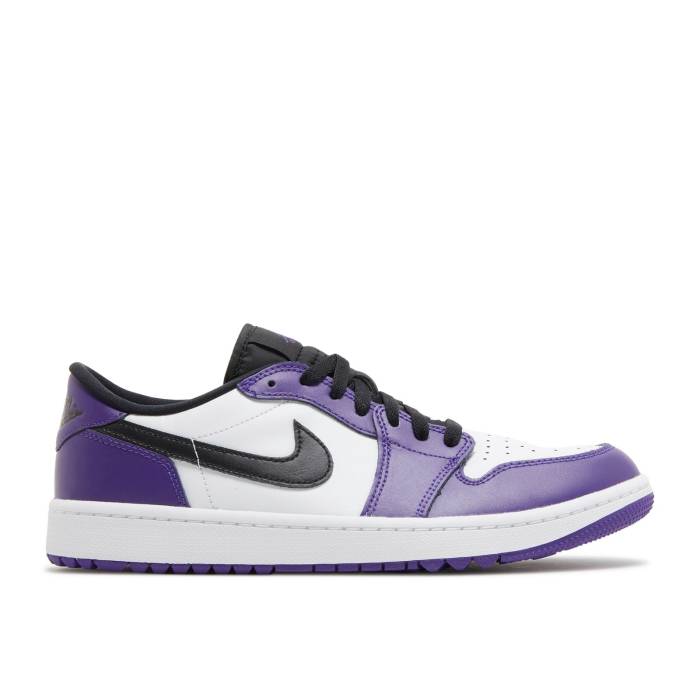 ナイキ エアジョーダン Air Jordan 【 Jordan 1 Low Golf \u0027Court Purple\u0027 Men White/Court Purple/University Red/Black 】 golf ゴルフ メンズ 白いこと 白いこと 厚地の外套 Purple 紫・パープル Red 赤・赤いこと 黒いこと 黒いこと