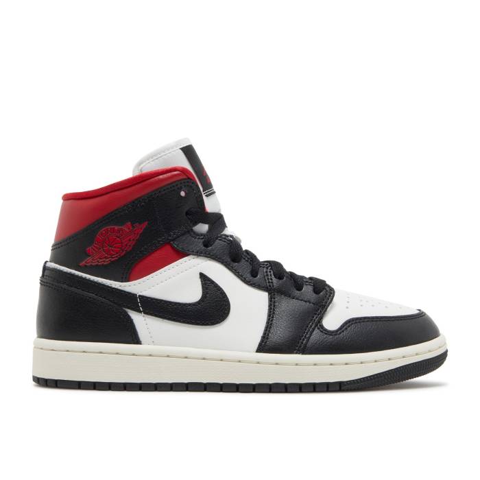 ナイキ エアジョーダン Air Jordan 【 Wmns Jordan 1 Mid \u0027Black Sail Gym Red\u0027 Women Black/Gym Red/Sail 】 ミッド レディース 黒いこと 黒いこと Red 赤・赤いこと