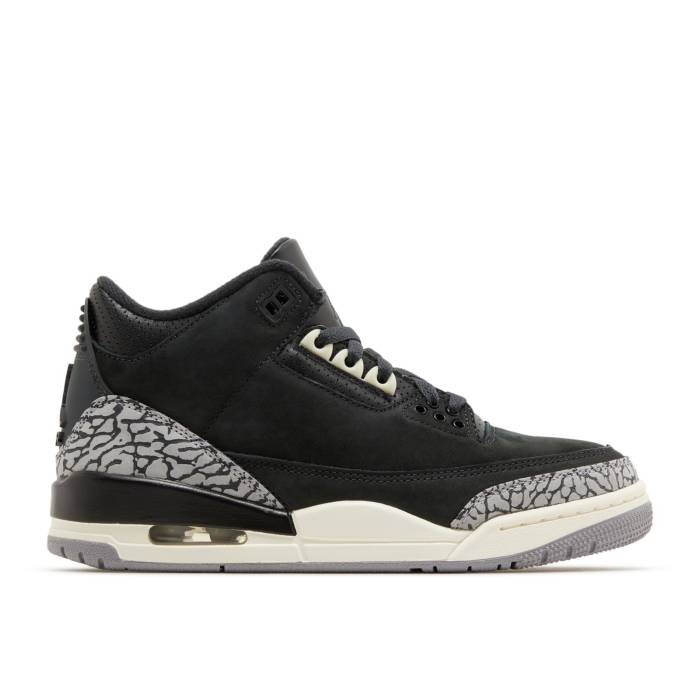 ナイキ　エアジョーダン Air Jordan 【 Wmns Jordan 3 Retro 'Off Noir' Women Off Noir/Black/Coconut Milk/Cement Grey 】 レトロ レディース 黒色 ブラック 灰色・シメント 灰色 グレー