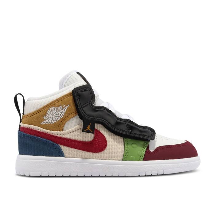 ナイキ エアジョーダン Air Jordan 【 Jordan 1 Mid Alt Se Ps \u0027Messy Room\u0027 Youth White/Gym Red/Black/Pearl White 】 ミッド お坊っちゃん キッズ 白いこと 白いこと Red 赤・赤いこと 黒いこと 黒いこと パール