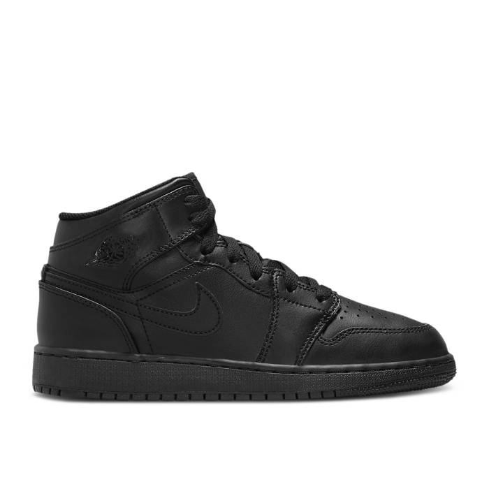 ナイキ エアジョーダン Air Jordan 【 Jordan 1 Mid Gs Triple Black 2022 Youth Black/Black/Black 】 ミッド ジュニア キッズ 黒色 ブラック
