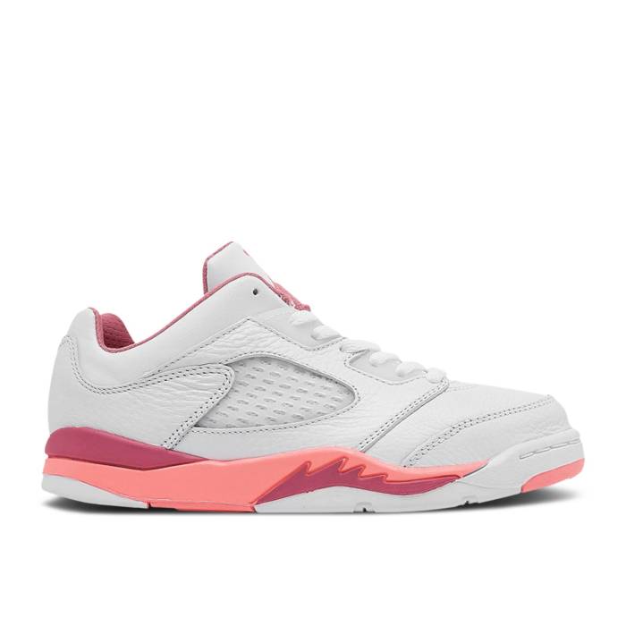 ナイキ エアジョーダン Air Jordan 【 Jordan 5 Retro Low Ps \u0027Crafted For Her\u0027 Youth White/Coral Chalk/Desert Berry/Black 】 レトロ 御坊っちゃん キッズ 白いこと 白いこと 黒いこと 黒いこと