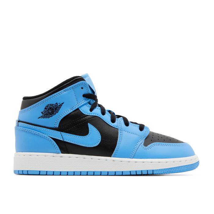 ナイキ エアジョーダン Air Jordan 【 Jordan 1 Mid ガウス \u0027University Blue Black\u0027 Youth University Blue/White/Black 】 ミッド 青み 青色 お坊っちゃん キッズ 青み 青色 白いこと 白いこと 黒いこと 黒いこと