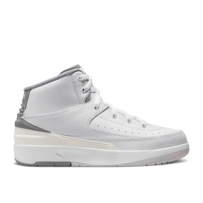 ナイキ エアジョーダン Air Jordan 【 Jordan 2 Retro Ps \u0027White Cement\u0027 Youth White/Sail/Black/Cement Grey 】 レトロ 御坊っちゃん キッズ 白いこと 白いこと 黒いこと 黒いこと 薄墨色・シメント 薄墨色 薄墨色