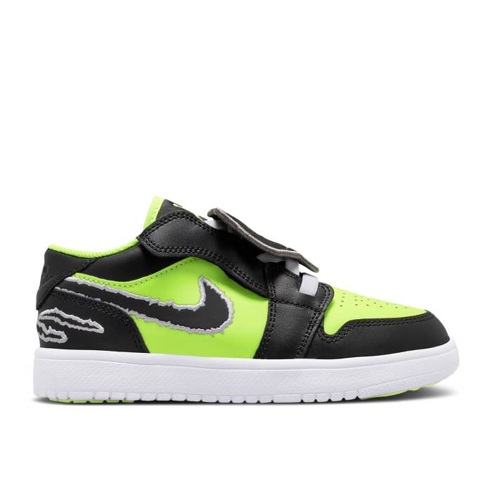 ナイキ エアジョーダン Air Jordan 【 Jordan 1 Low Alt Se Ps \u0027Big Cat Energy\u0027 Youth Volt/White/Black 】 御坊っちゃん キッズ 白いこと 白いこと 黒いこと 黒いこと