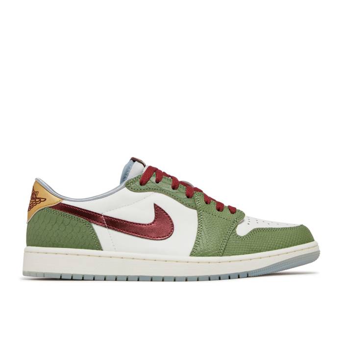 ナイキ エアジョーダン Air Jordan 【 Jordan 1 Retro Low Og \u0027Year Of The Dragon\u0027 Men Sail/Cedar/Oil Green/Light Pumice/Dark Team Red 】 レトロ メンズ green 緑・緑であること Team 野球クラブ Red 赤・赤いこと