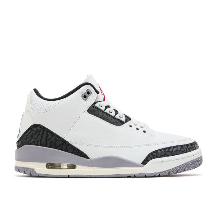 ナイキ エアジョーダン Air Jordan 【 Jordan 3 Retro \u0027Cement Grey\u0027 Men Summit White/Fire Red/Cement Grey/Black 】 レトロ メンズ 白いこと 白いこと たき火 Red 赤・赤いこと 薄墨色・シメント 薄墨色 薄墨色 黒いこと ブラッ 靴-メンズ靴-スニーカー