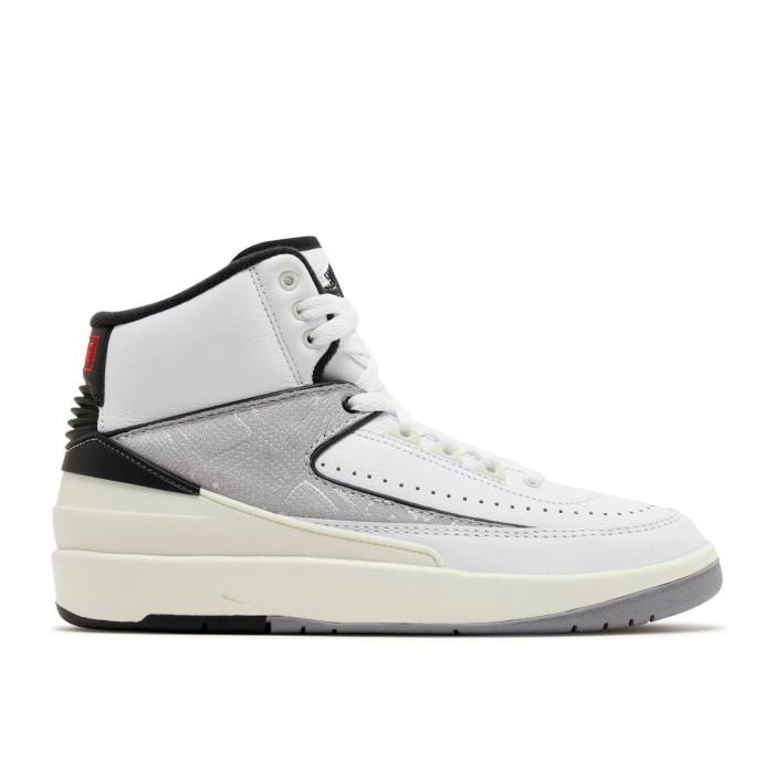 ナイキ エアジョーダン Air Jordan 【 Jordan 2 Retro ガウス \u0027Python\u0027 Youth White/Fire Red/Black/Sail/Cement Grey 】 レトロ 御坊っちゃん キッズ 白いこと 白いこと 火の手 Red 赤・赤いこと 黒いこと 黒いこと 薄墨色・シメント 灰