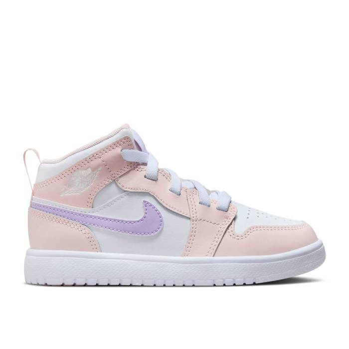 ナイキ エアジョーダン Air Jordan 【 Jordan 1 Mid Alt Ps \u0027Pink Wash\u0027 Youth Pink Wash/White/Violet Frost 】 ミッド 御坊っちゃん キッズ pink サクラ色 白いこと 白いこと 紫・相撲取り草