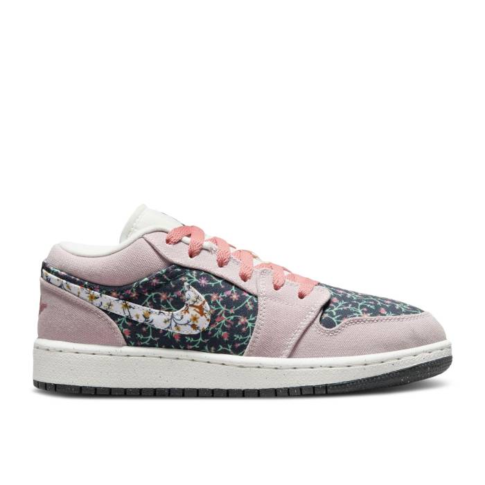 ナイキ エアジョーダン Air Jordan 【 Jordan 1 Low Se ガウス \u0027Floral\u0027 Youth Platinum Violet/Anthracite/Red Stardust/Sail 】 御坊っちゃん キッズ Platinum プラチナム 紫・相撲取り草 Red 赤・赤いこと