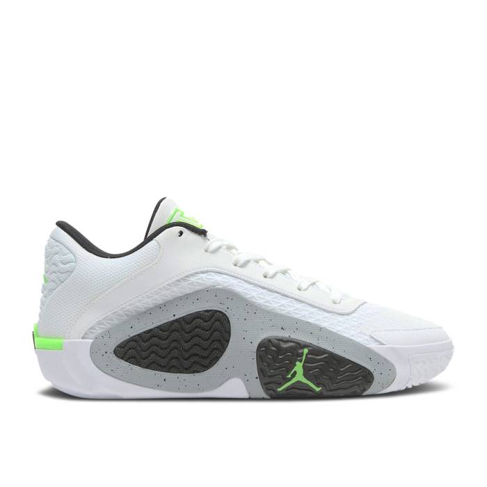 ナイキ エアジョーダン Air Jordan 【 Jordan Tatum 2 \u0027Neon\u0027 Men White/Electric Green/Black/Wolf Grey 】 メンズ 白いこと 白いこと green 緑・緑であること 黒いこと 黒いこと 薄墨色 薄墨色 靴-スニーカー