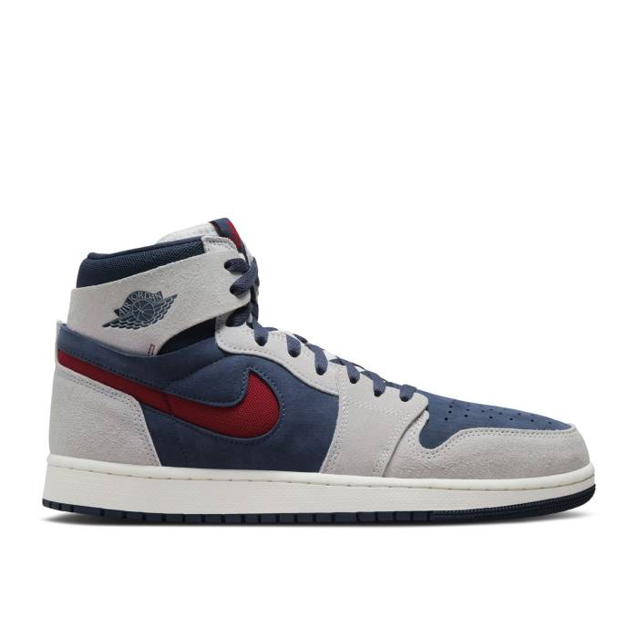 ナイキ エアジョーダン Air Jordan 【 Jordan 1 High Zoom Comfort 2 \u0027Olympic\u0027 Men Midnight Navy/Varsity Red/Neutral Grey/Summit White 】 御機嫌 望遠レンズ メンズ 紺色 米国海軍 Red 赤・赤いこと 薄墨色 薄墨色 白いこと 白いこと