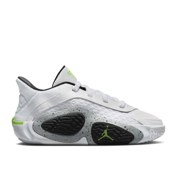 ナイキ エアジョーダン Air Jordan 【 Jordan Tatum 2 Ps \u0027Neon\u0027 Youth White/Black/Wolf Grey/Electric Green 】 御坊っちゃん キッズ 白いこと 白いこと 黒いこと 黒いこと 薄墨色 薄墨色 green 緑・緑であること