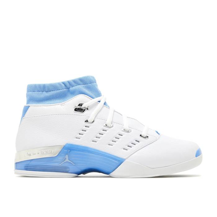 ナイキ エアジョーダン Air Jordan 【 Jordan 17 Retro Low Sp Unc 2024 Men White/University Blue/Chrome/Black 】 レトロ メンズ 白色 ホワイト 青色 ブルー 黒色 ブラック