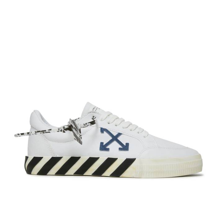 オフホワイト Off-White 【 Vulc Sneaker 'White Navy Blue' 2021 Men White/Navy Blue 】 靴 スニーカー 紺色 ネイビー メンズ 白色 ホワイト 紺色 ネイビー 青色 ブルー｜スニケス